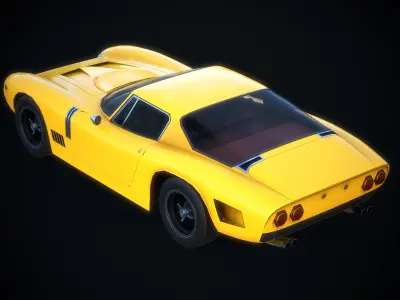 Bizzarini 5300 Authentic Car Game Ready Low-poly 3D model