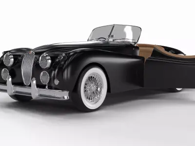 Jaguar XK140 1954 HQ interior 3D model