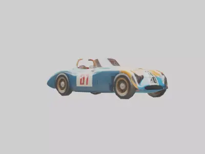 Classic Race Car with Vintage Livery model Low-poly 3D model