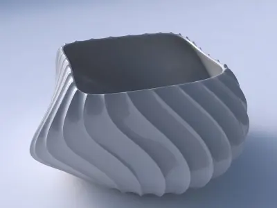 Bowl helix with extruded vertical lines 2 3D print model