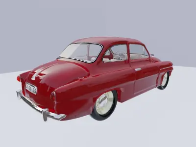 Skoda 440 Spartak 1955 Low-poly 3D model
