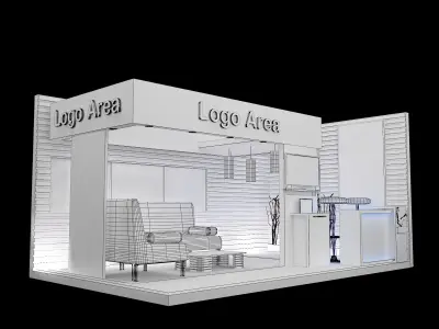 Booth Exhibition Stand a380a 3D model