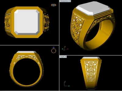 Imperial Onyx Crest Ring  3D print model