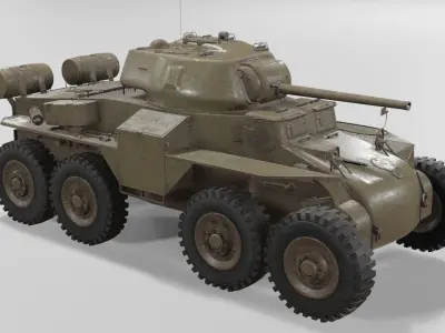 T18E2 Boarhound Heavy Armoured Car Low-poly 3D model
