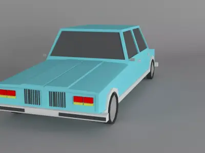 lowpoly four door car 3D model