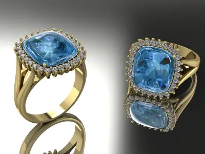 Jewelry Ring Gold 3D print model 60