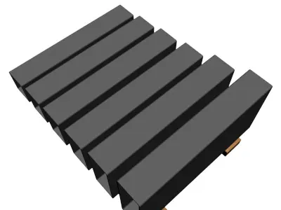 3 16in Wall x4in Rectangle Tube 3D model