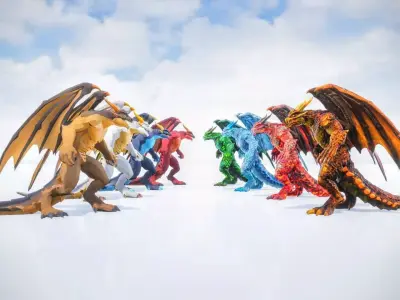 Drake the Dragonkin Low-poly 3D model