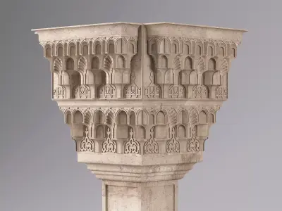 Classic Islamic Muqarnas Column 001 3D model
