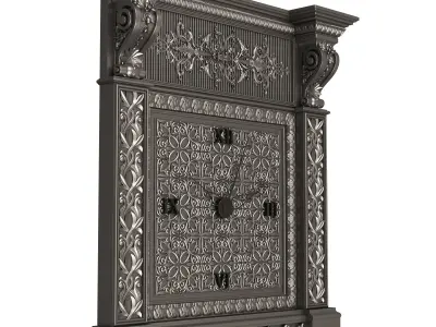 Classic Clock 02 Chrome Low-poly 3D model