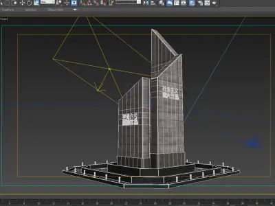 city of angles 3 sculpture pipe squared vases decorative  3D model