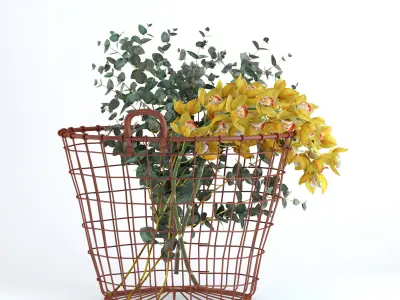 Plants in basket 3D model