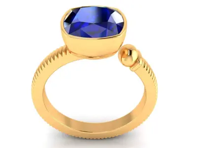 Ring M181 The luxury female ring with gems Cushion Square 3D print model