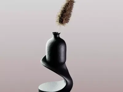 Modern Curved Decorative Vase 3D model