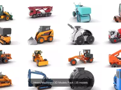 Heavy Machinery 3D Models Pack 3D Model Collection