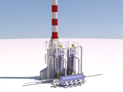 Refinery Industrial Furnace 01 3D model