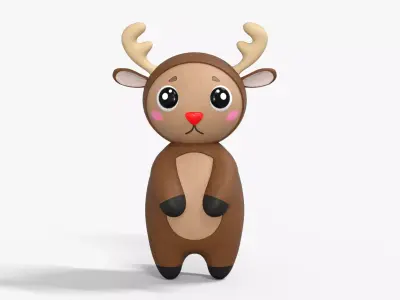 Cute Reindeer  Low-poly 3D model