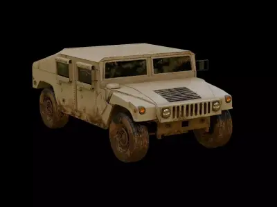 hummer 3d model Low-poly 3D model