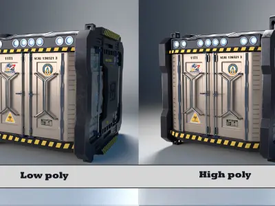 container  03B Low-poly 3D model