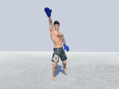 MMA Fighter Rigged Low-poly 3D model