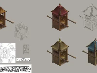 Game Ancient Chinese transport - Jiaozi 3D model