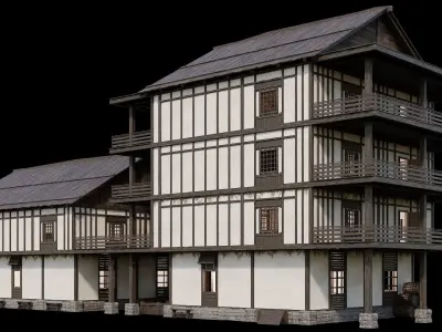 Medieval Village Pack 10 - 3 Assets - 4K Textures Game Ready Low-poly 3D model