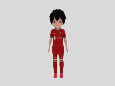 Liverpool Soccer - Football  Player Low-poly 3D model