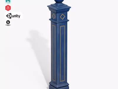 Bollards Cast Iron E Low-poly 3D model