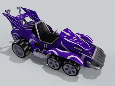 Purple Kart Low-poly 3D model