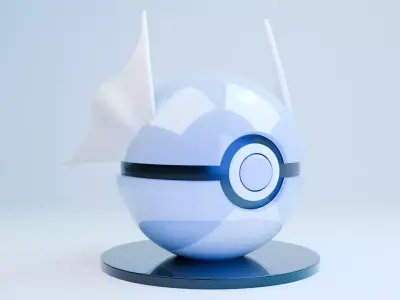 Legendary PokeBall 3D Model Glossy Stylized Collectiblei Low-poly 3D model