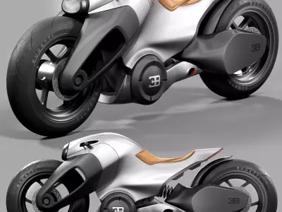 BUGATTI futuristic motorcycle design 3D model