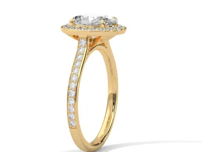 solitaire ring with detail images and 360 render videos 50 3D print model