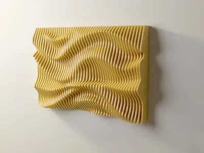 Parametric Wavy Wall Art  CNC Files for cutting DXF Files 3D print model