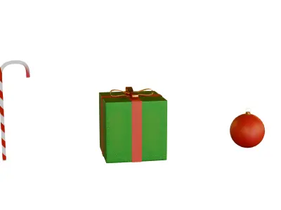 Free Christmas 3D Decorations Pack Free low-poly 3D model