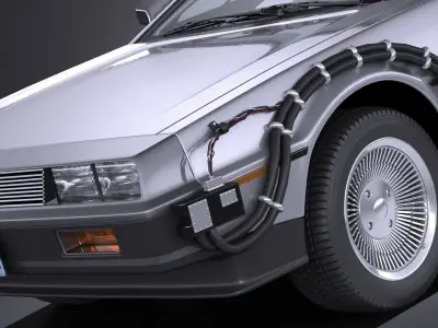 DeLorean DMC-12 Back To The Future episode 1 VRAY 3D model