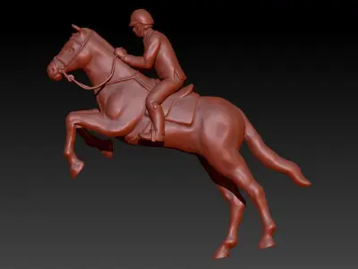 HORSE WITH JOCKEY  3D print model
