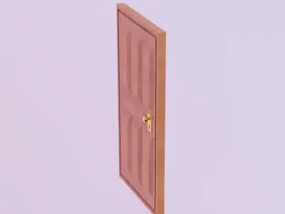 Wooden Door Free low-poly 3D model