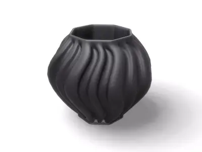 Black Modern Decor Vase 2 3D model
