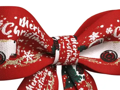 Christmas Bow Ribbon 28 Low-poly 3D model