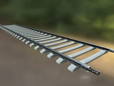 Rails rusty  and new Low-poly 3D model