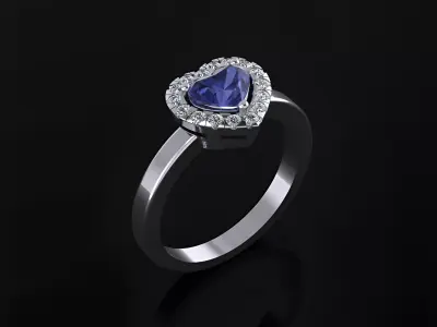 Heart Ring 3D print model 8