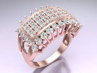 Diamond Ring - Womens Rings - SN385 Free 3D print model