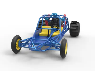Sand drag Rail buggy Scale 1 to 25 3D print model
