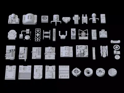 Scifi Greeble Kitbash 3D model