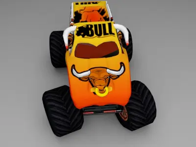 Bull Monster Truck Low-poly 3D model