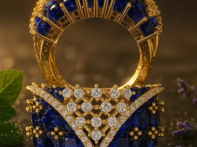 Midnight Aurora Ring 3D print model