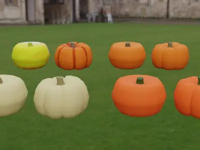 Halloween Pumpkin Low-poly 3D model