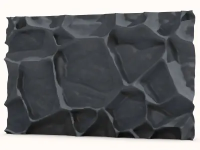 Heavy Stone Block Wall Detail 3D model