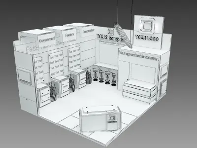 Booth Exhibition Stand a514  3D model