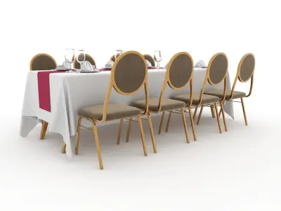 Banquet Table and Chair 86 3D model